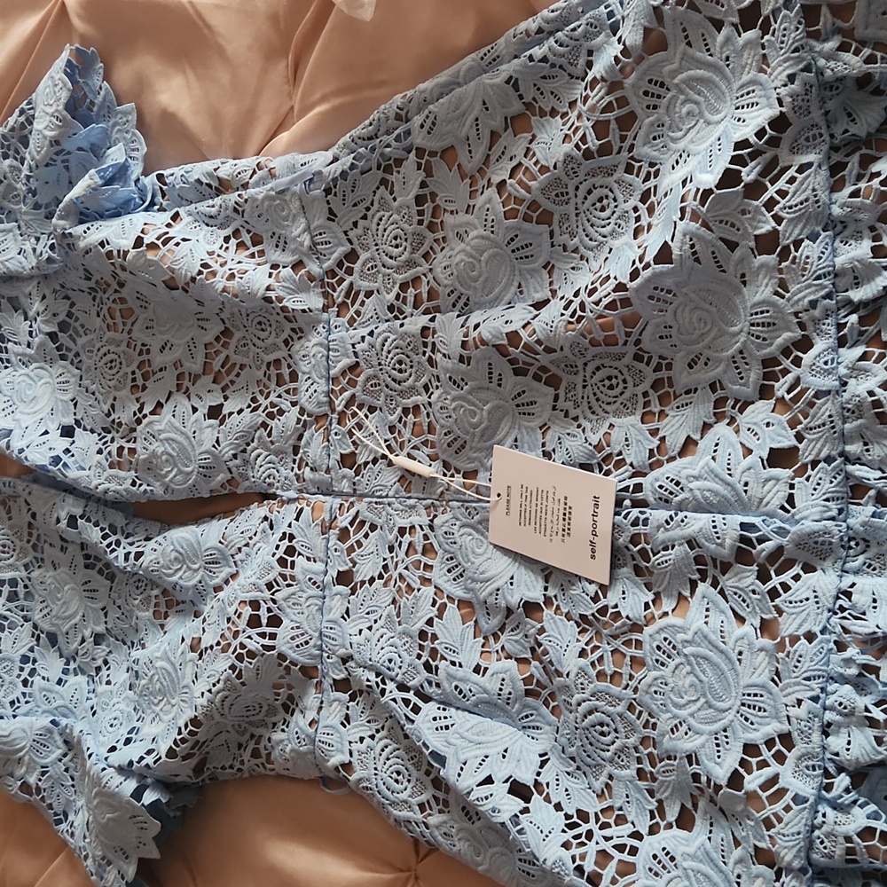 Elegant Blue Lace Dress - Picture 5 of 7